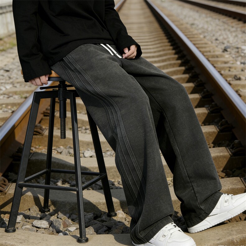 抽绳水洗棉休闲裤男潮牌痞帅休闲卫裤1001-1-MK40-P55，男装休闲裤，星座1001-1