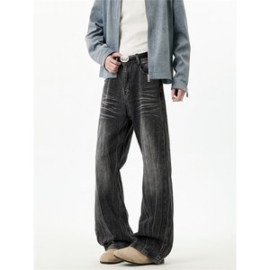 xz905-Z096# 特P38 美式高街宽松阔腿牛仔裤图片