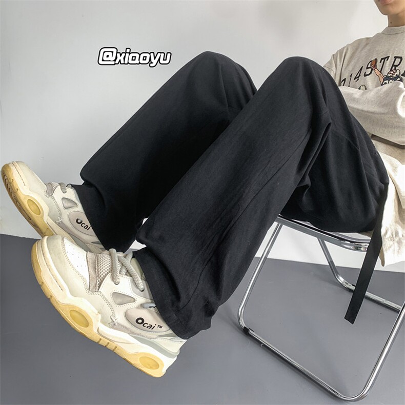 XZ616 秋季新款贴标飘带百搭直筒休闲裤  TY918 P45控58图片