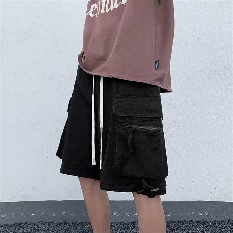 工装短裤男港风潮流大口袋痞子帅2024夏季新款ins五分裤K3764-P37,男装牛仔裤,星座412-3