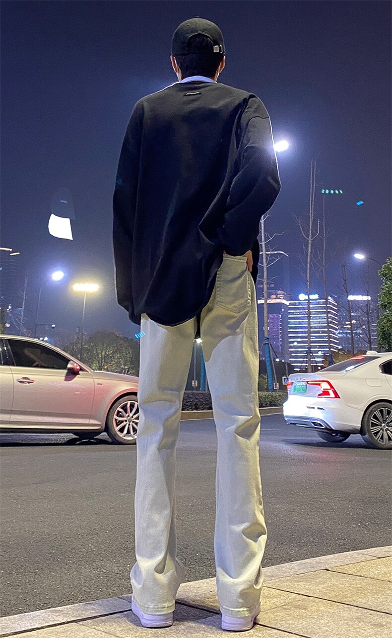 2024春款修身微喇复古弹力牛仔裤715-6-BK01P50,男装牛仔裤,星座715-6