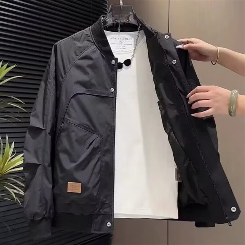 棒球服夹克男2025秋季新款潮牌工装男装美式覆古修身飞行员外套男,男装夹克,星座601-1