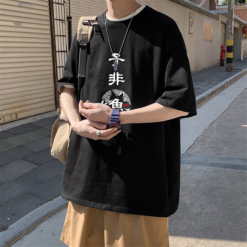 DX17070-P20纯棉短袖t恤男大码半袖打底衫宽松体恤衫港风,男装T恤,电商A040