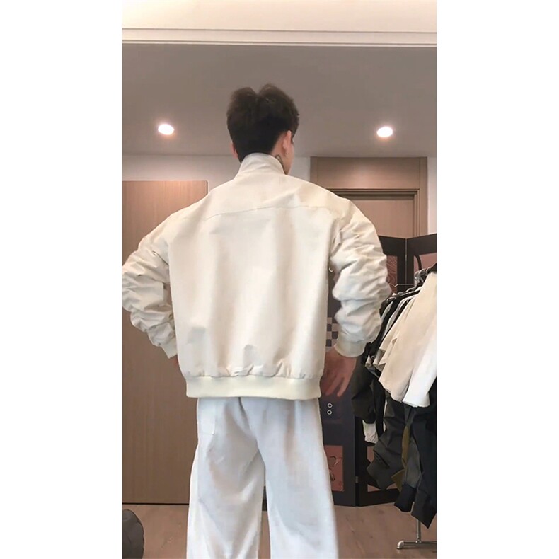 26春装新款美拉德立领飞行夹克boxy廓形休闲百搭外套上衣开衫外套,男装夹克,电商A443