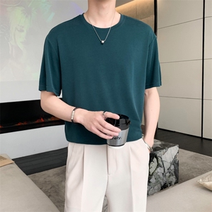 夏轻熟风高级垂感宽松T恤铜氨丝半袖tee百搭款TX05/P35特控58图片
