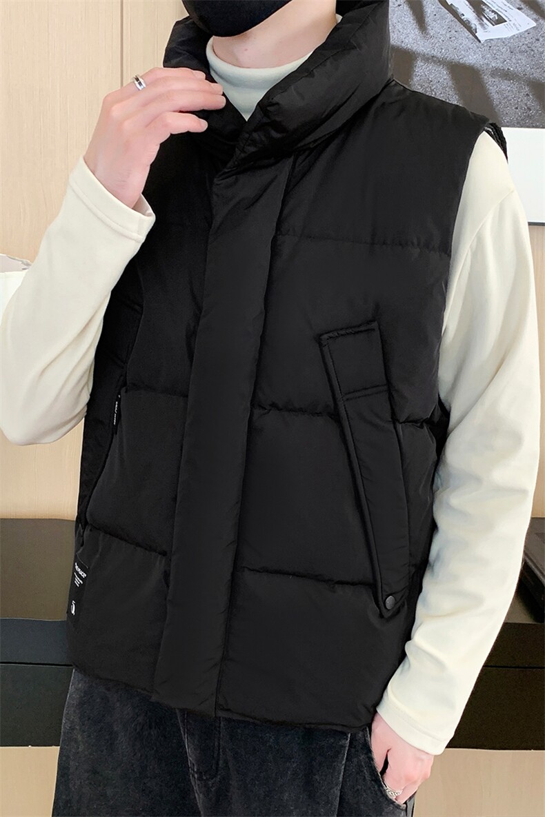 轻熟风休闲无袖白鸭绒男外套2024冬季新款时尚简约立领羽绒服马甲,男装背心/马甲,电商A409-1