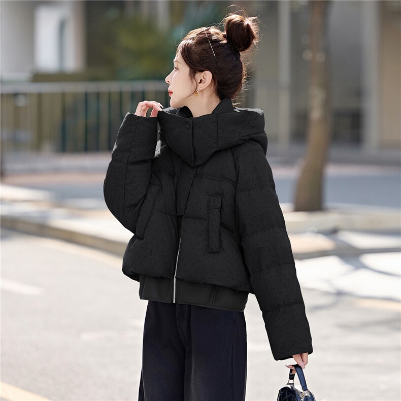 2025冬季新款白鸭绒巨好看的羽绒服连帽时尚百搭女短款保暖外套潮,女装羽绒服,意芙