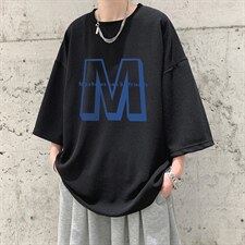 Q11260-P30春夏季七分袖t恤男大码五分袖男短袖中袖大皂风,男装T恤,电商A040