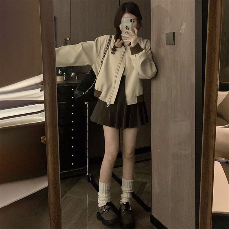 棒球服外套女春秋2025年新款街头小个子短款百搭休闲夹克C782-95,男装夹克,星座911-2(原星座613-2）