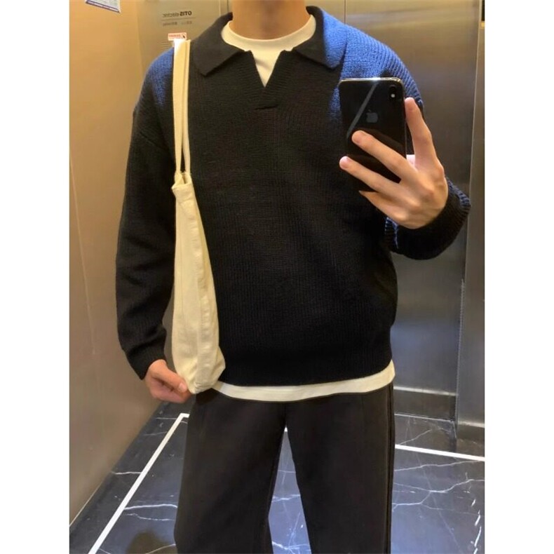 Polo领毛衣男宽松潮牌高级感打底针织衫线衣MY6001特P40,男装T恤,星座908-1