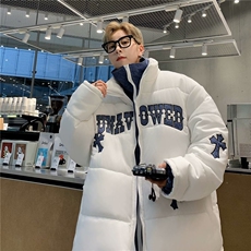 美式字母印花棉服男冬季加厚宽松棉衣潮牌ins港风面包服MF008-P95，男装棉衣，星座412-3