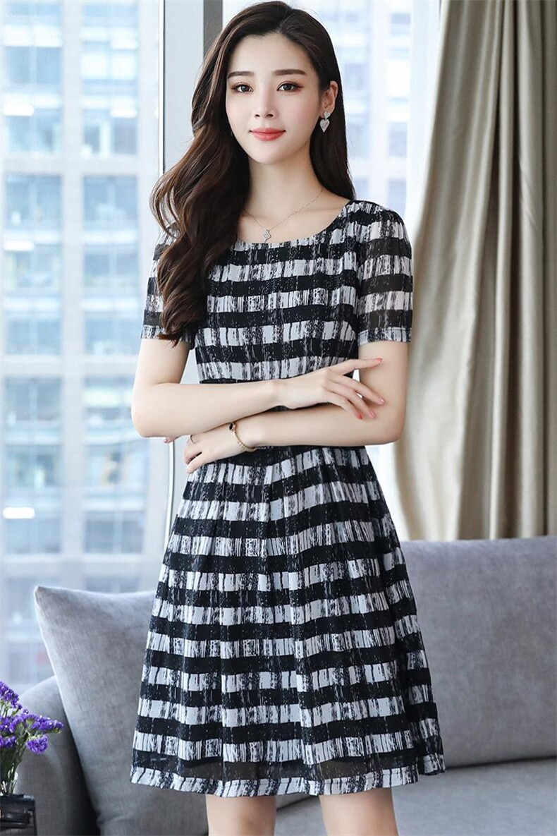 新款女装夏时尚正式场合成熟女人味流行夏季雪纺连衣裙,女装连衣裙,美吧服饰