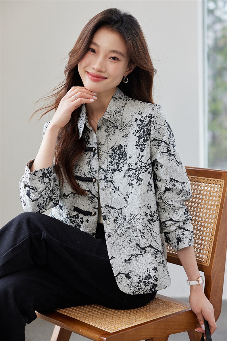 外套女复古文艺2025新款初春薄款夹棉上衣时尚减龄漂亮洋气妈妈,女装短外套,涵誉