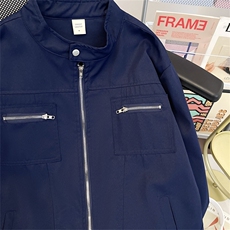 复古短款斜纹纯棉外套男女高级感cleanfit工装夹克立领棒球服潮牌，男装夹克，星座506A