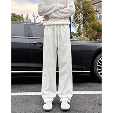K10033-P35潮牌卫裤男2025新款百搭褶皱宽松直筒休闲长裤，男装休闲裤，电商A178