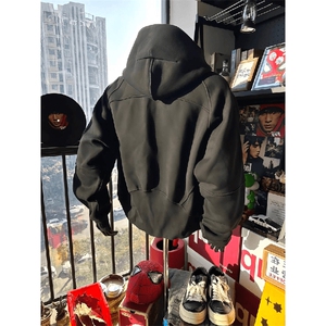 抖音得物高品质二开 26春装重磅宽松结构拉链设计高领连帽卫衣W76图片
