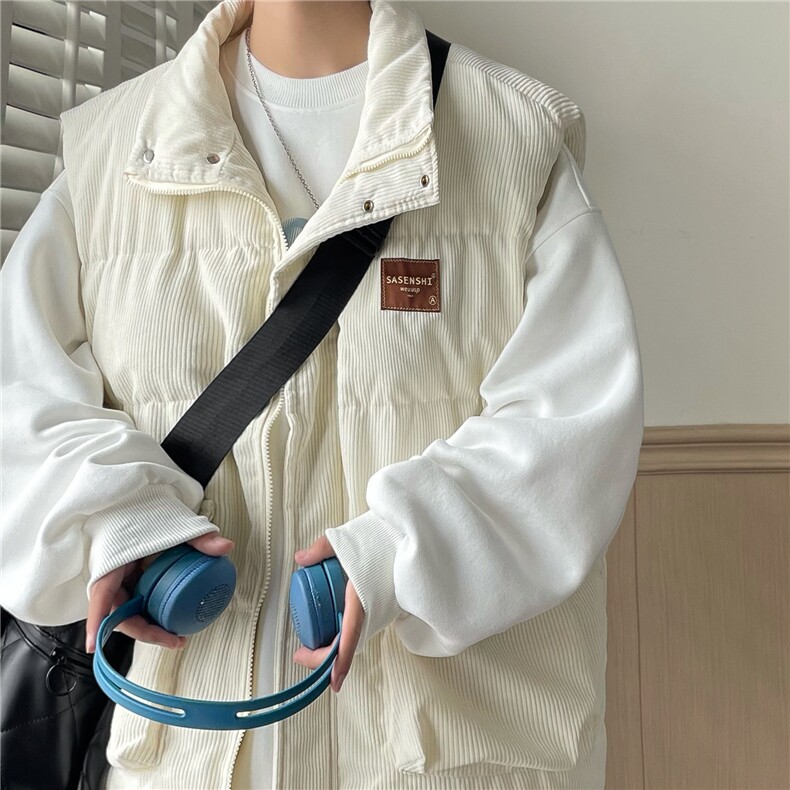 冬季大码加厚棉背心男ins潮牌灯芯绒无袖马夹美式休闲运动棉马甲，男装背心/马甲，星座809A(原222-1)