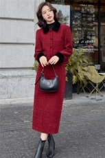 现货！小香风套装裙女2025秋冬新款轻奢拼接外套半身裙两件套，女装套装/套裙，魅影