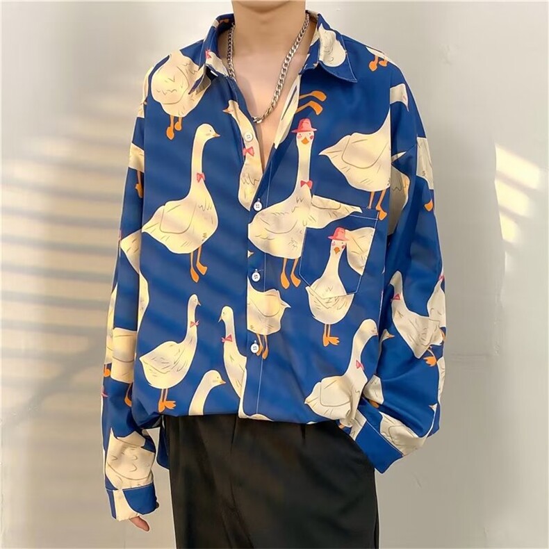 长袖衬衫男港风日系韩版潮流帅气衬衣C2311P32,男装衬衫,星座1116-2
