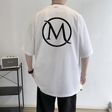大码印花纯圆领T恤宽松男士2023新款夏季短袖t恤男潮TX402-P25，男装T恤，星座505-3
