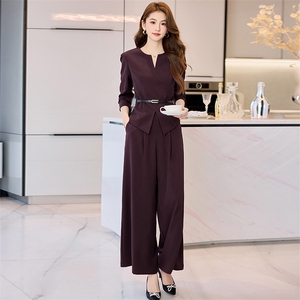 喜婆婆婚宴装2025新款春季年轻洋气质结婚妈妈礼服时尚阔腿裤套装图片