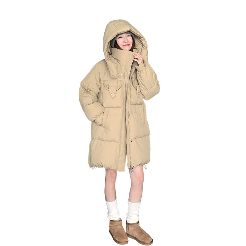 2023年冬季新款时尚通勤70鹅绒羽绒服中长款外套女,女装羽绒服,辉之琳