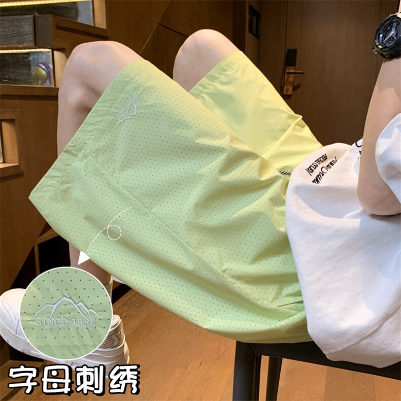 ！2025夏季新款男士激光冲孔短裤透气清爽五分裤DK256特P25图片