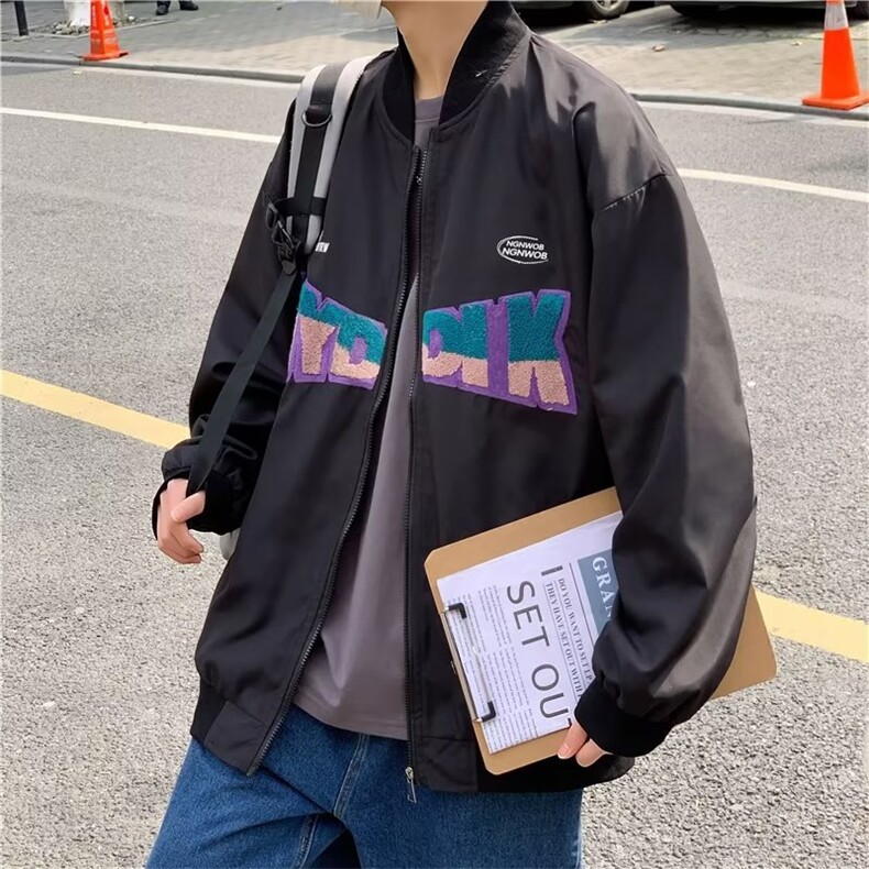 棒球服夹克春秋季新款男士情侣秋装外套大码男生上衣潮流MY6545,男装夹克,星座1116A-1（原606A）