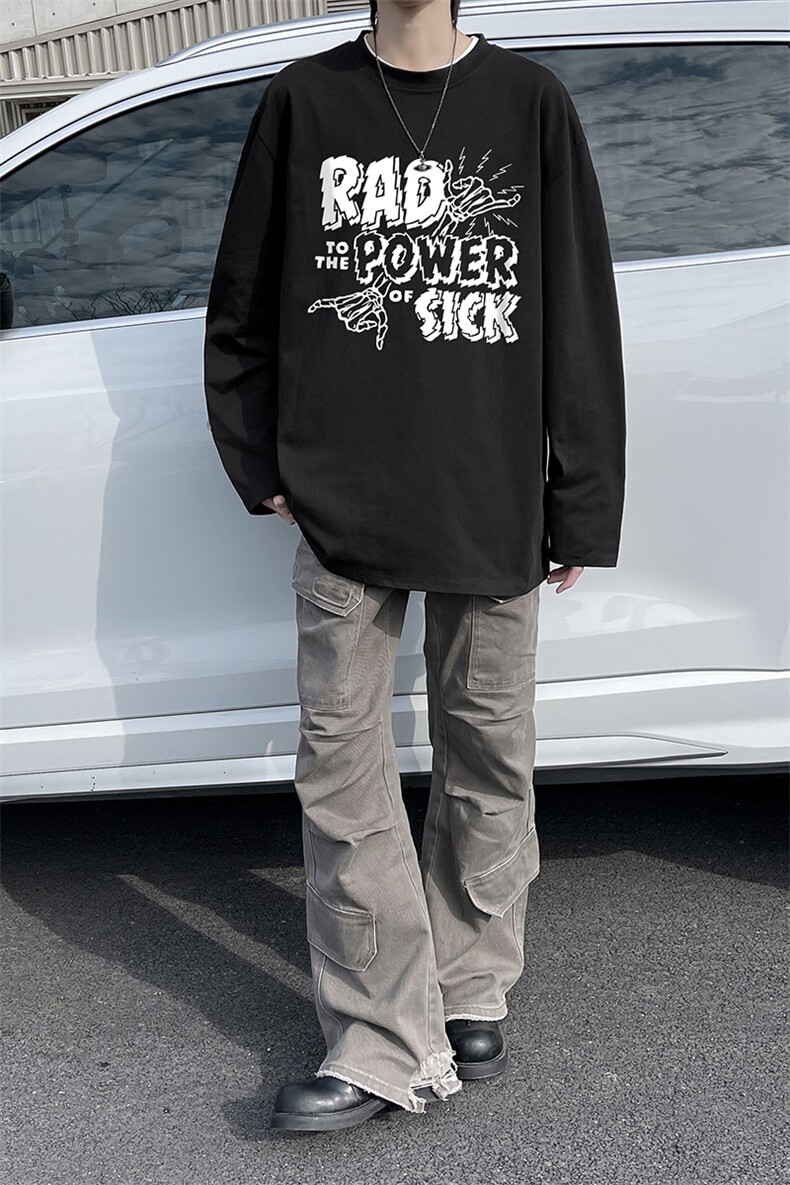 宽松潮流百搭美式T恤男秋季新款圆领潮牌嘻哈上衣-A1197TP25控39,男装T恤,电商B241
