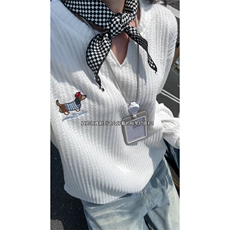 XZ809A/SYR07/特P19/控38肌理感腊肠狗绣花V领长T恤卫衣，男装T恤，星座809A(原222-1)