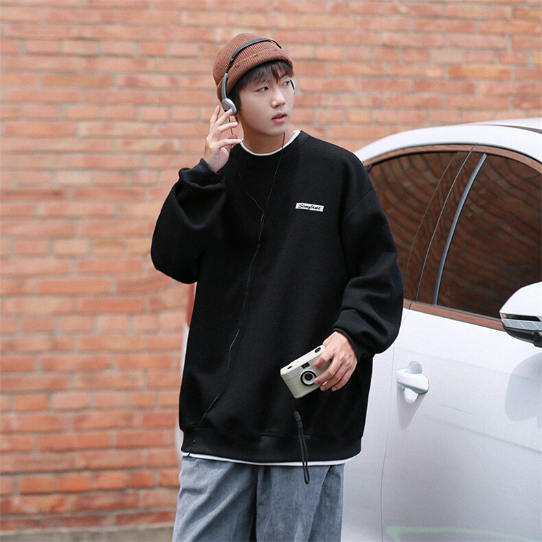 W2202-P58控78秋季日系港风假两件华夫格圆领卫衣外套320克重，女装短外套，电商A036A