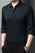 男士2023年秋季新款长袖衬衣中年爸爸休闲宽松衬衫ALXB5616-P110图片