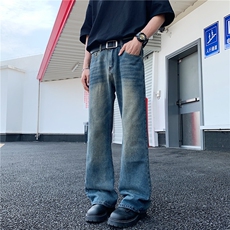 美式微喇叭牛仔裤男女潮宽松直筒修身vibe拖地休闲阔腿裤NS999，男装牛仔裤，星座1116A-1（原606A）