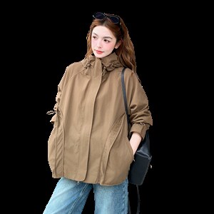 2026年春季连帽休闲宽松时尚百搭外套，女装短外套，文熹诺