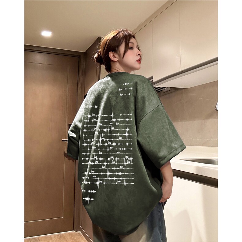 2026夏季新款麂皮绒得物抖音品质印花短袖T恤djp265-特批23控39,男装T恤,星座605(原A050)