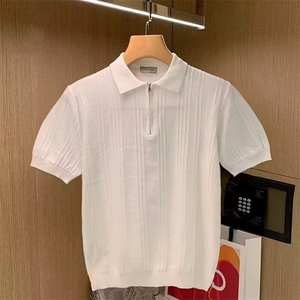 M430-P45翻领短袖polo衫男夏季韩版修身潮流2025新款百搭T恤上衣图片