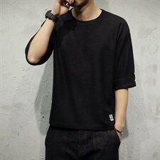 A003-T713-P30韩版修身男士T恤贴标T恤日系模特，男装T恤，电商A003