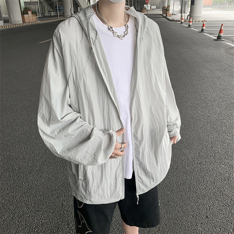 男冰丝防晒服夏季宽松透气防晒衣户外休闲薄外套F09317-P45,男装防晒衣,星座308B-2