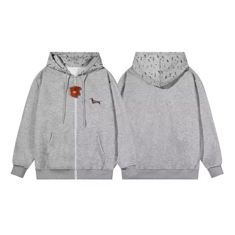 开衫拉链卫衣男女港风宽松连帽上衣潮流百搭痞帅外套潮-W140,女装短外套,星座601-1