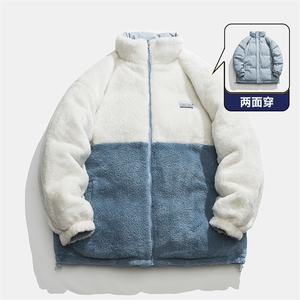 主推十万现货韩版羊羔毛拼接图案保暖摇粒绒棉衣外套MY9073-P80图片
