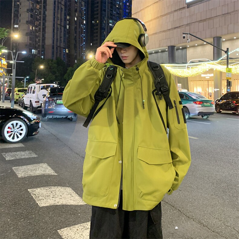 新款秋季夹克男工装青少年户外宽松大码外套情侣冲锋衣JK0199-P85,男装夹克,星座308B-2