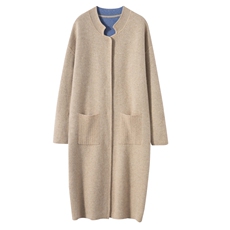 秋冬季羊绒空气层简约修身双面大衣，女装羊绒大衣，晨晟羊绒