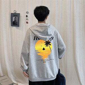 KS21266-P38 连帽开衫卫衣男运动外套大码班服图片