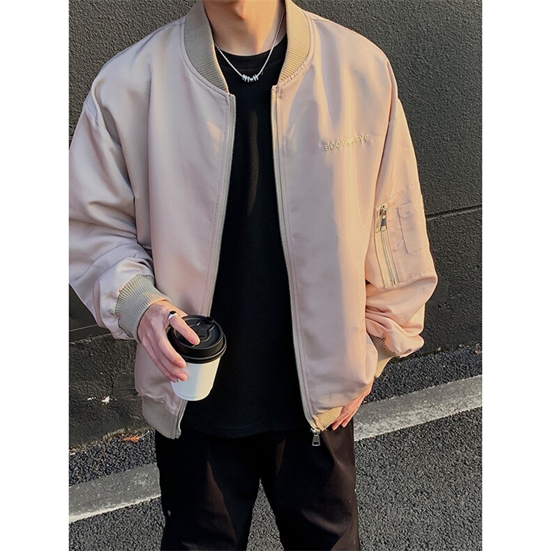 港风日系复古设计感贴袋拼接立领夹克男XZ213-JK4321-P108控128,男装夹克,星座213