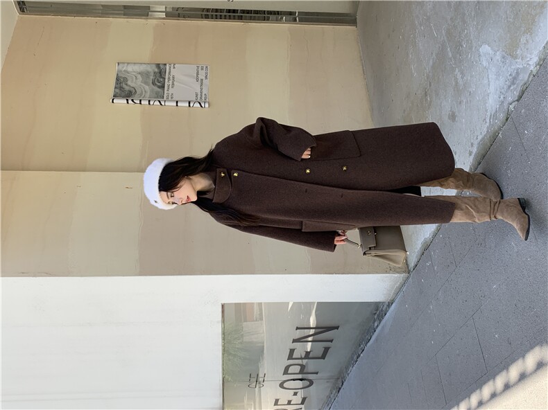 2025新款高级百搭高领大衣时尚,女装毛呢外套,宸诺服饰