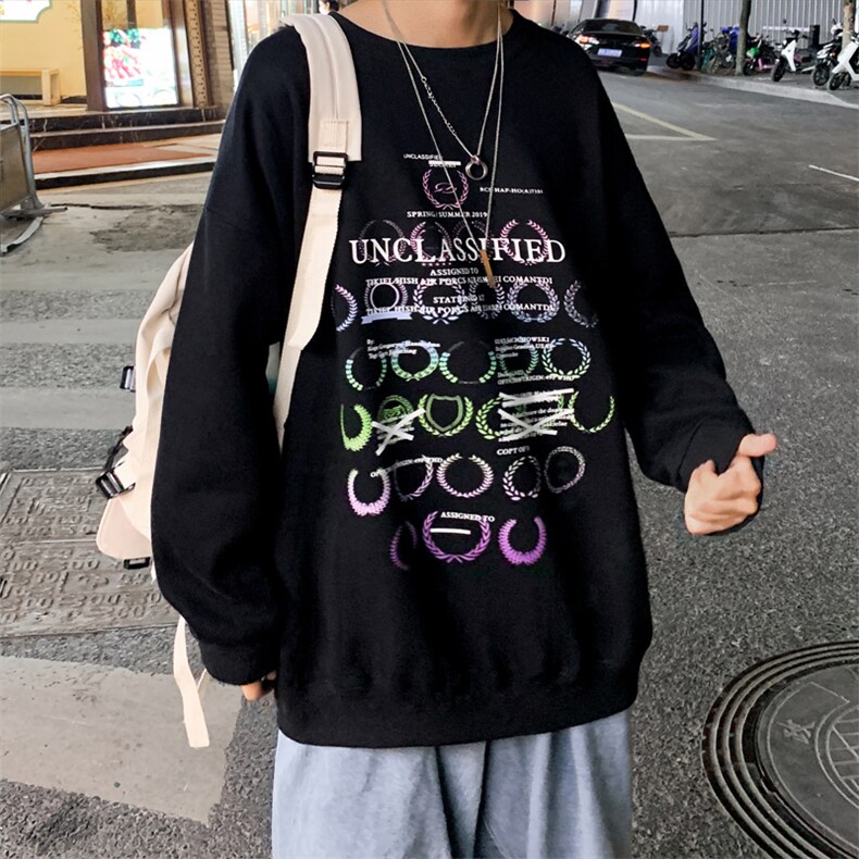 主推设计港风宽松大码潮牌紫色ins圆领卫衣C415-WY888-P35,男装卫衣,电商A456（原C415）