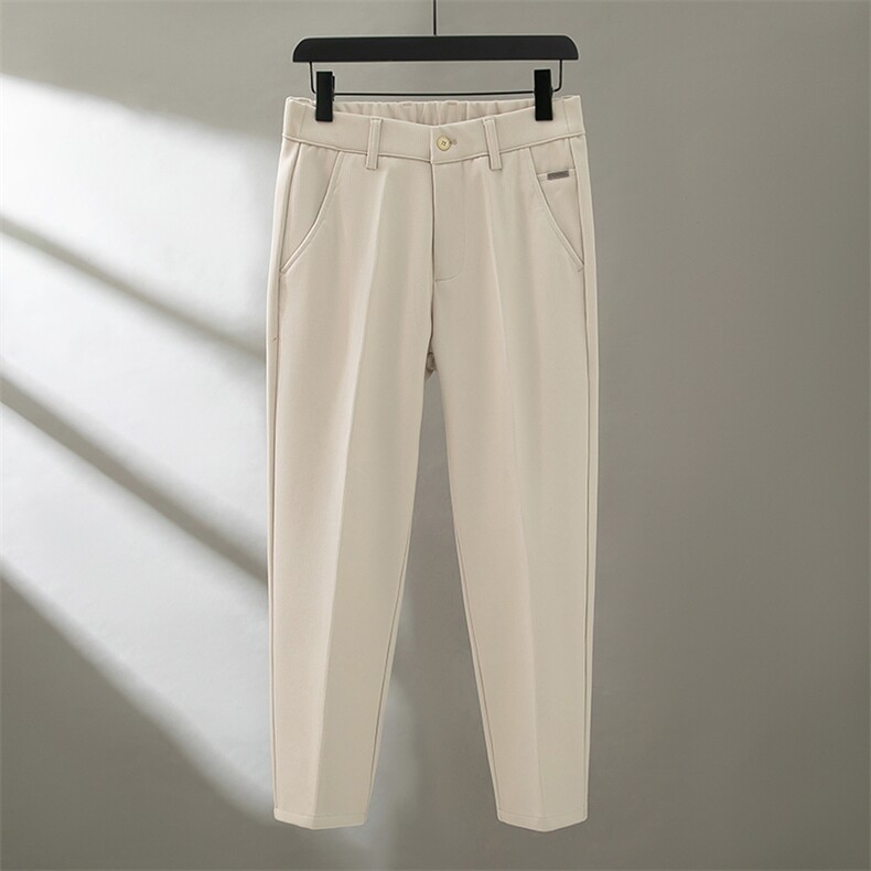 男士直筒毛呢西裤秋冬季九分裤男生休闲裤子轻商务高级感D933-P50，男装西裤，星座509