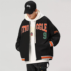 新款棒球服外套男潮牌潮流字母刺绣情侣学生夹克22103-P70控108，男装夹克，星座717