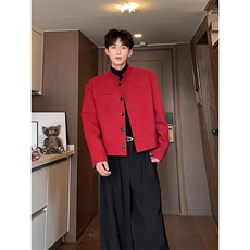 【有货】DXZ34-P65垫肩立领短款西装外套男新款宽松修身休闲西服，男装西服，星座603-2