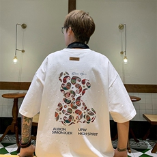 量大优供抖音视频支持得物配合二开美式满天星亮片短袖T恤MTX165，男装T恤，电商A486